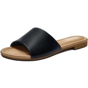 NWT-Stylish Women's One Band Slide Black Sandals
